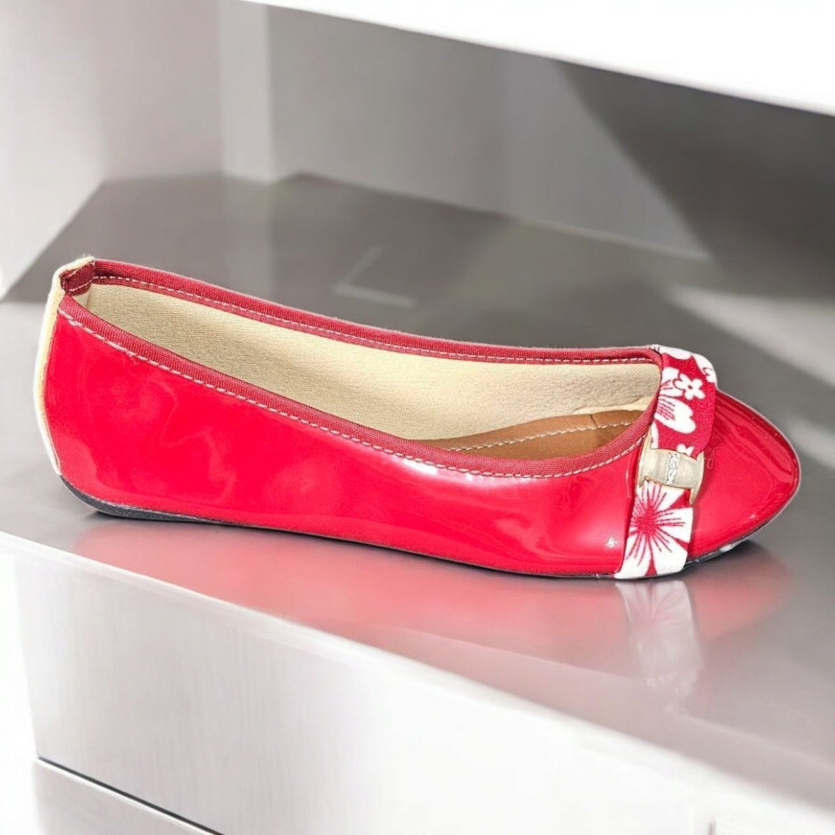 Balerina LADY GRECIA 03 Flats de Charol con Cinta