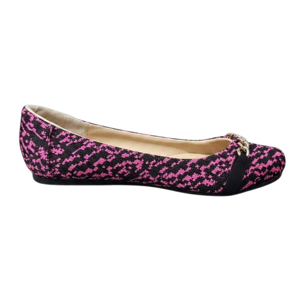 Balerina DAYANA Est 961 Flats Rosa Fuscia y Negro