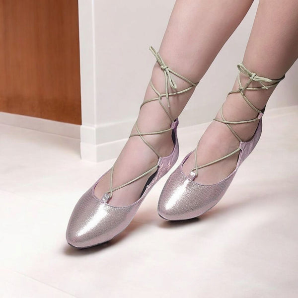 Balerinas MASTER 280 Flats de Piso Brillante con Cruces Ajustables