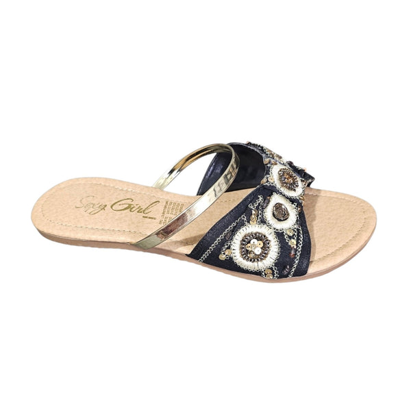 Sandalia Sexy Est. 50 Negro y Oro