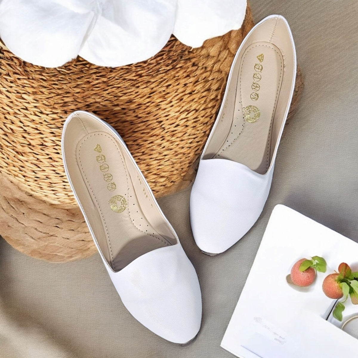 Balerina LADY 905 Flats  de piso color Blanco