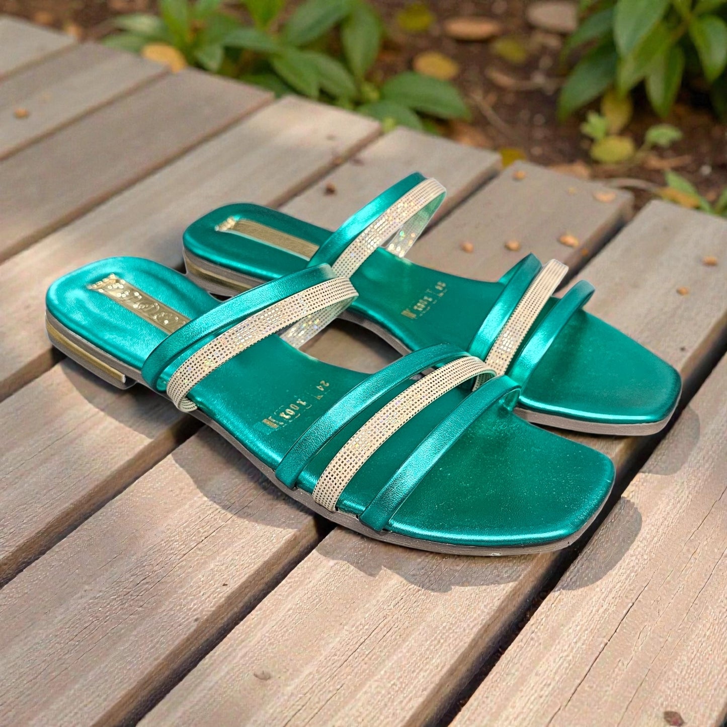 Sandalia FINA 1001 A Plana de Colores Metálicos
