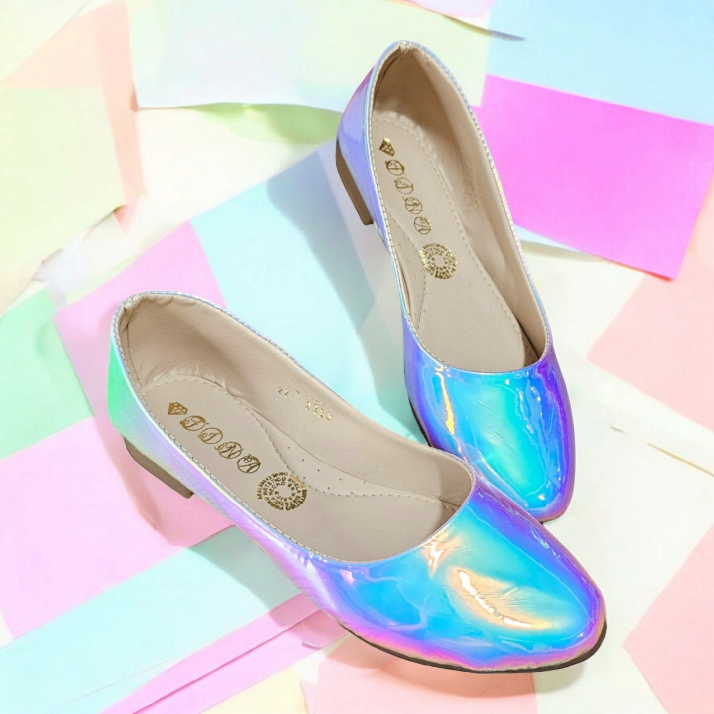 Balerinas LADY ALISON Láser y Tornasol Flats Lisos Varios Colores