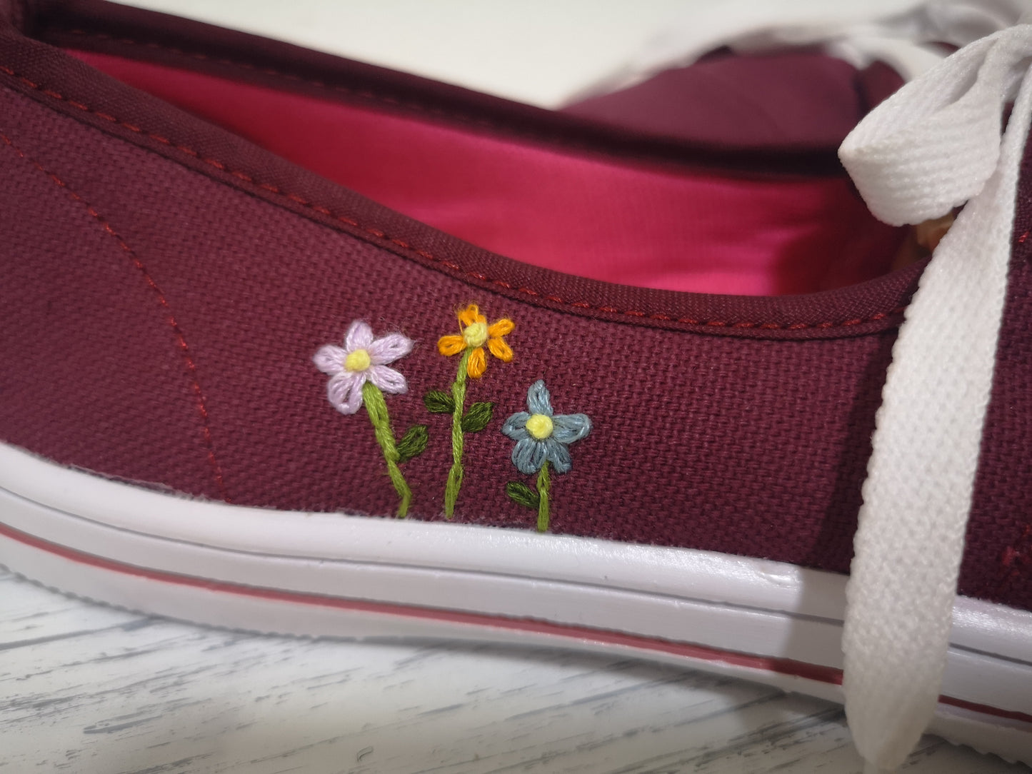 Sneakers Bordados a Mano Tenis Casuales para Dama