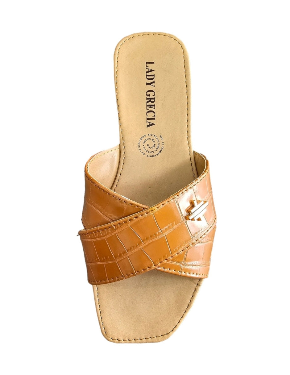 Sandalia LADY GRECIA 01 Suela Plana y Cruce