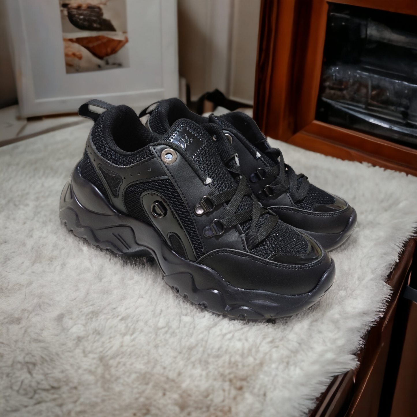 Tenis JAMA Moda Urbana Negro Total Suela Chunky