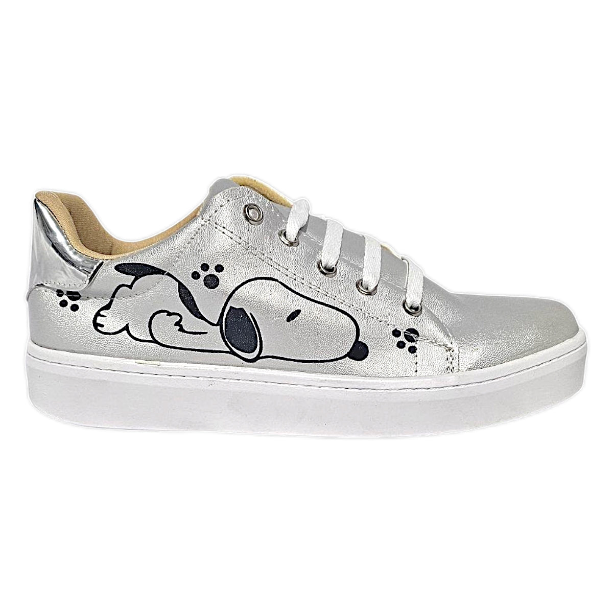 Tenis MISS ALE Moda Casual Urbana Snoopy Plata