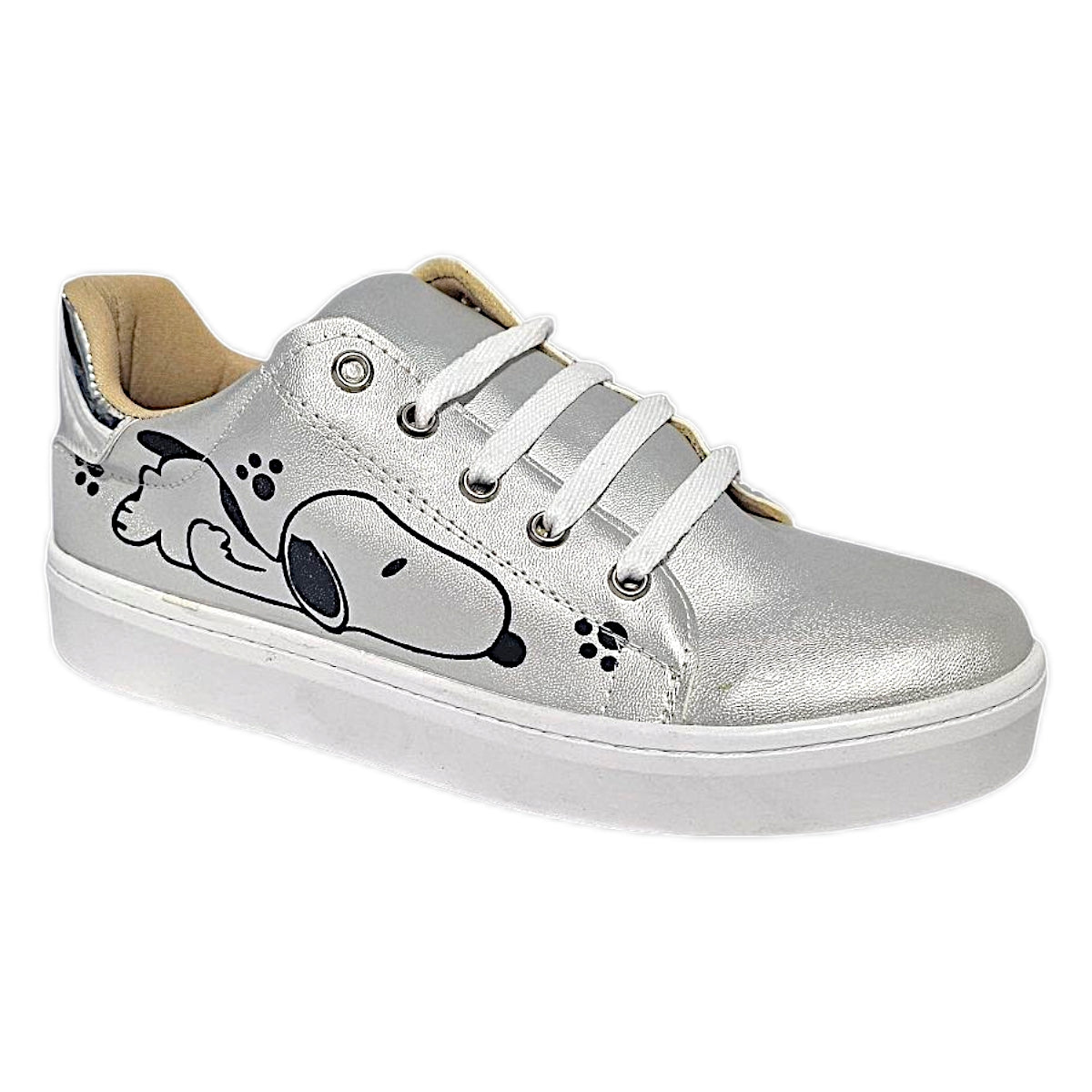 Tenis MISS ALE Moda Casual Urbana Snoopy Plata