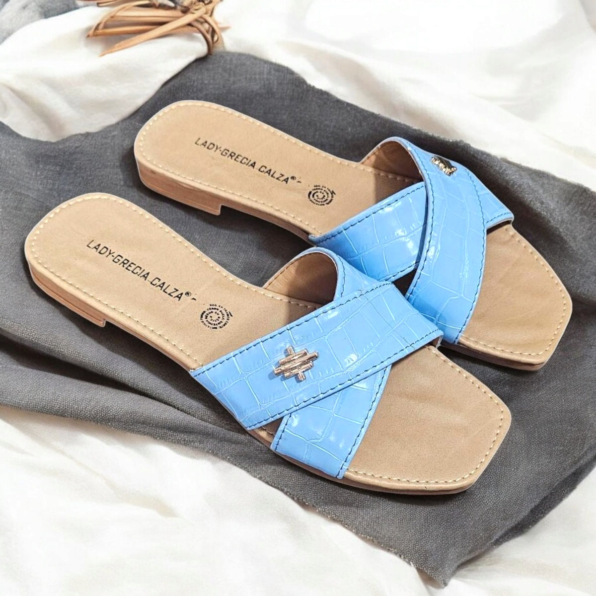 Sandalia LADY GRECIA 01 Suela Plana y Cruce