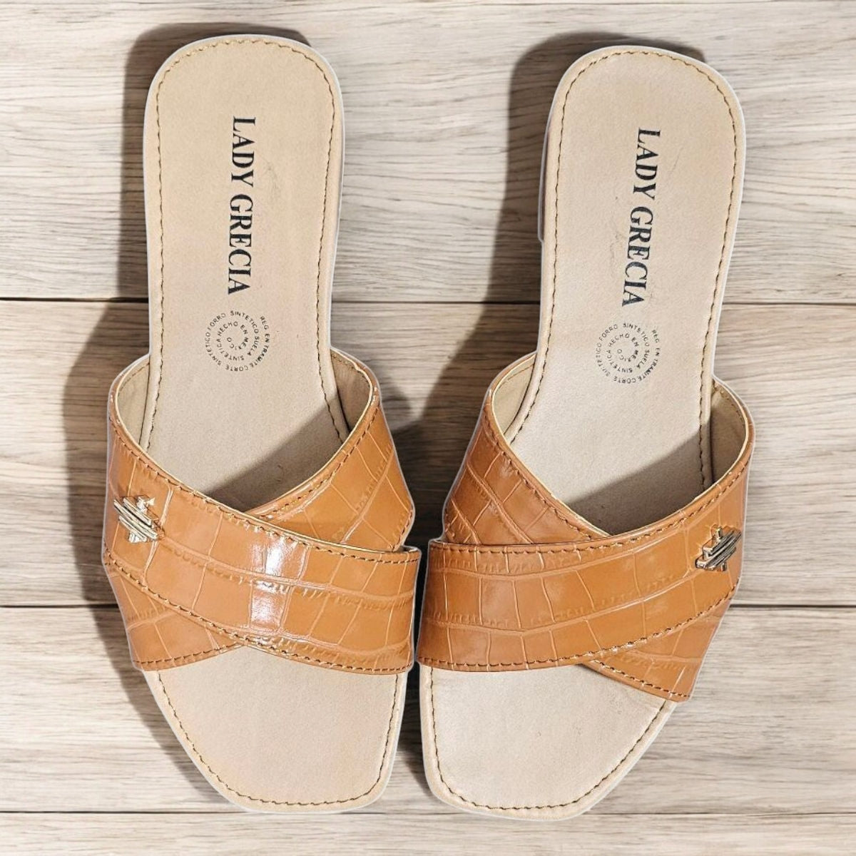 Sandalia LADY GRECIA 01 Suela Plana y Cruce