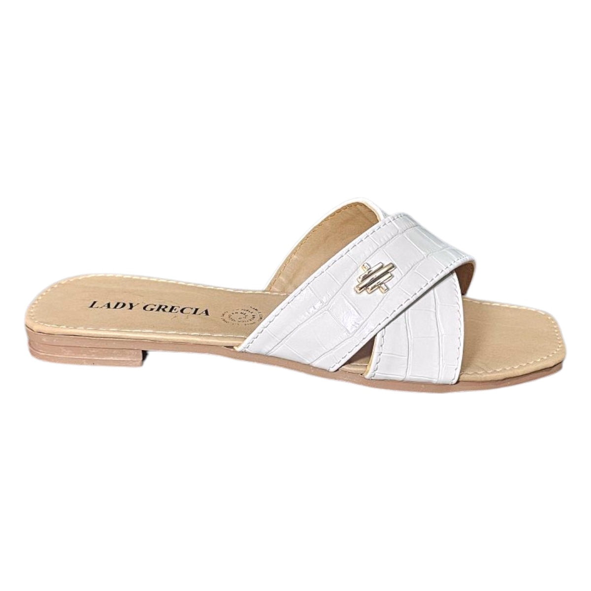 Sandalia LADY GRECIA 01 Suela Plana y Cruce