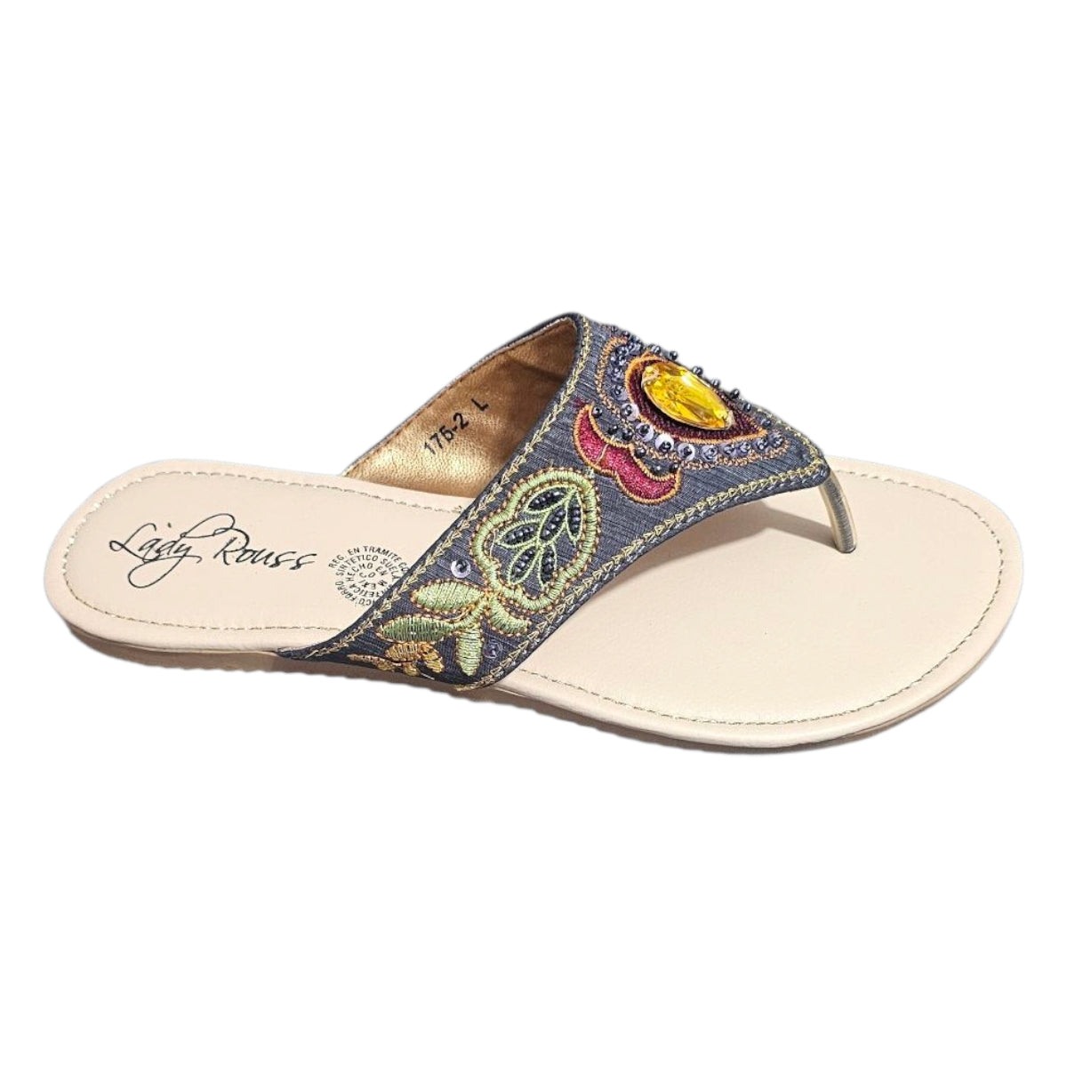 Sandalia GABY Est. 205 Gris con Adornos