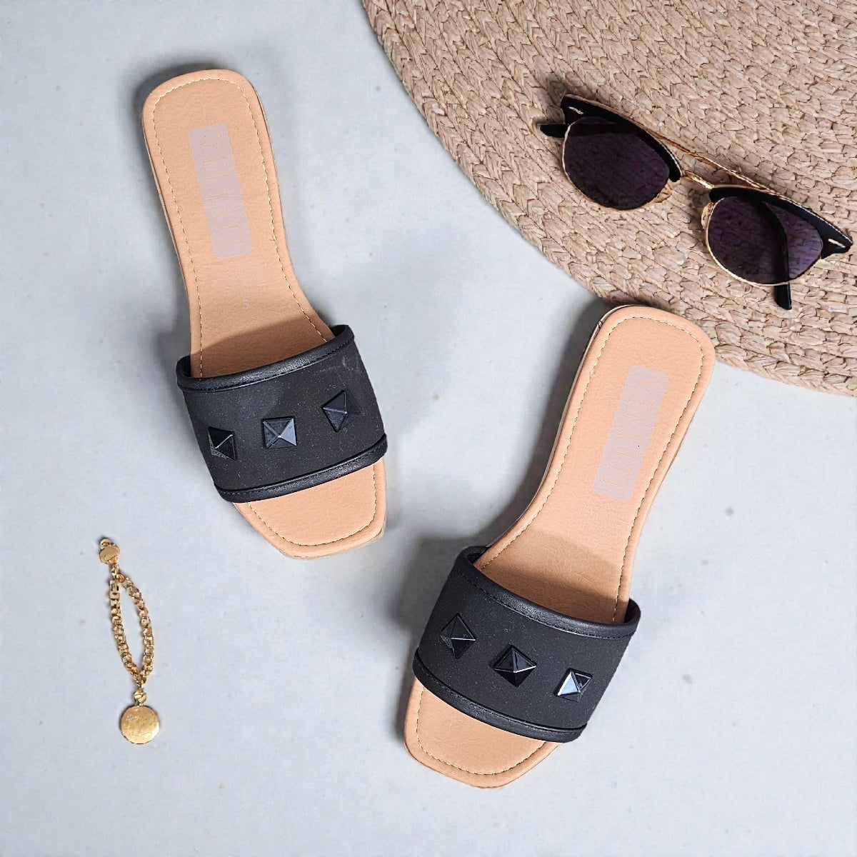 Sandalias Valluto est. 100 Slide in Estoperoles