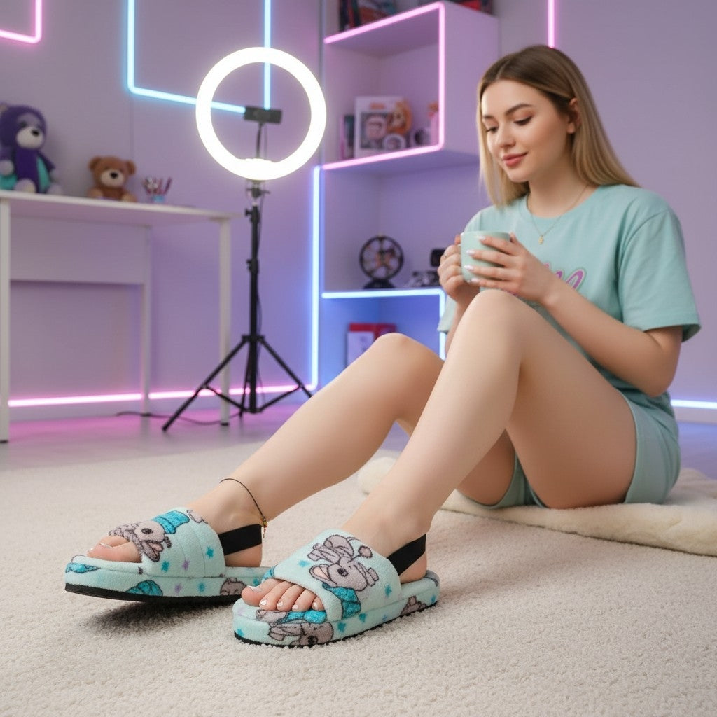 Pantuflas KOKORO Peluche Varios Diseños Estampados